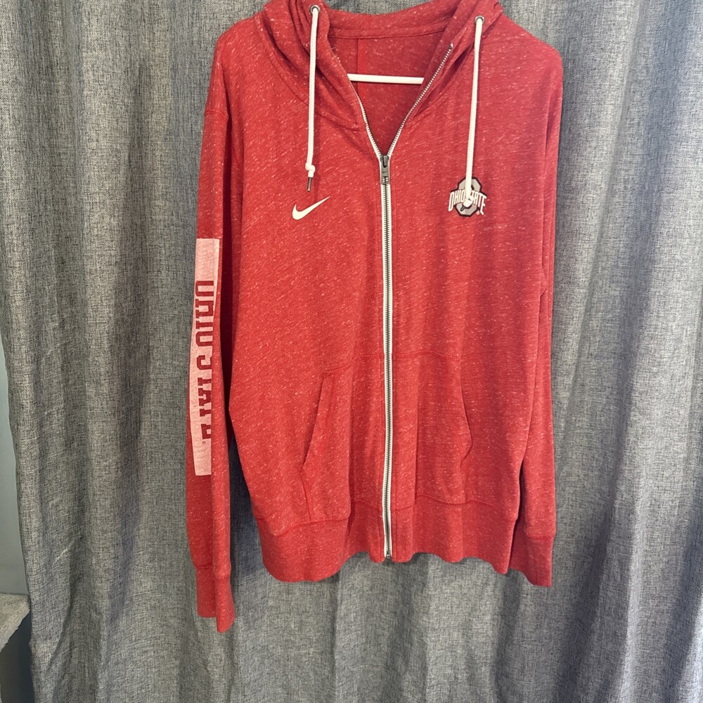 Women’s Zip Up Nike Sweatshirt Red Size Xl Ohio State Buckeyes